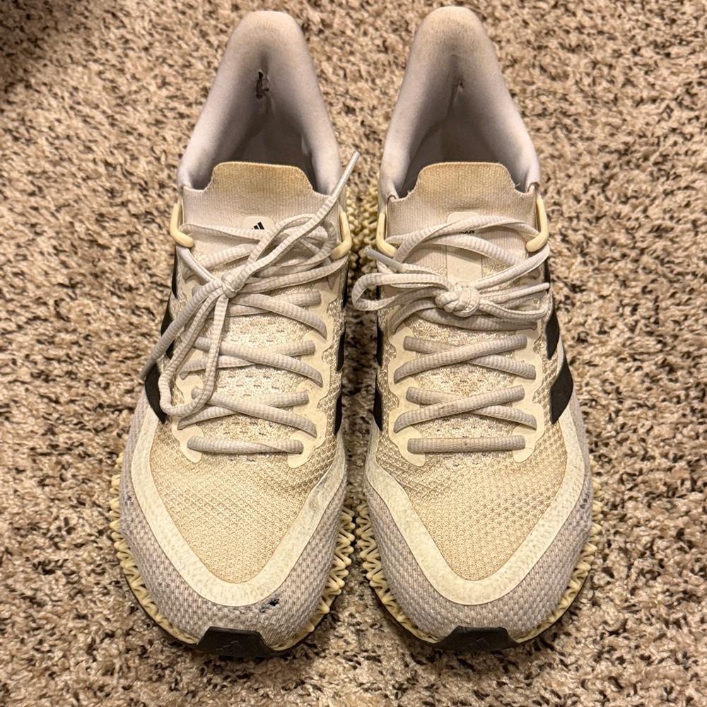 Adidas men's Beige and Black Athletic Shoes